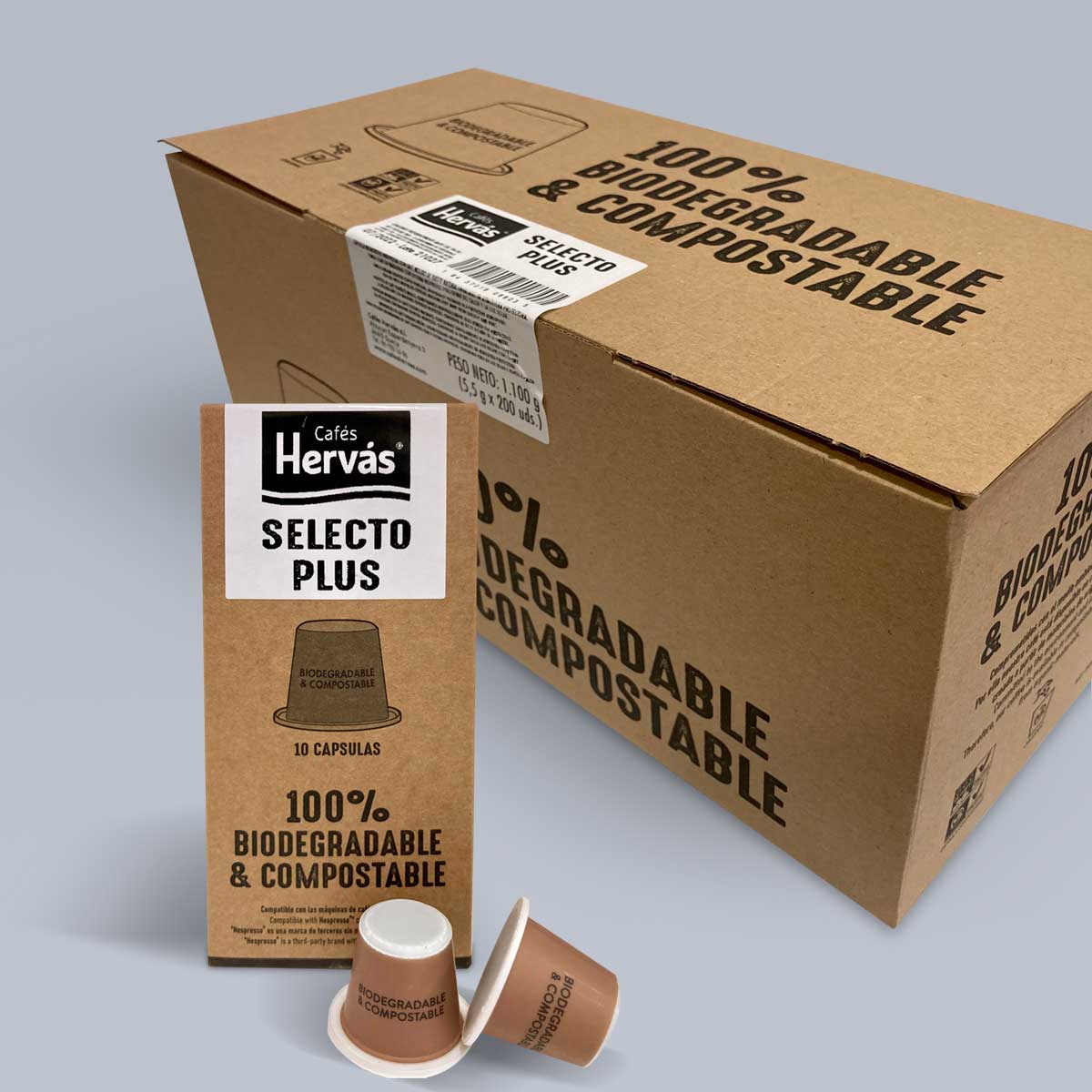 Pack 20 cajas de cápsulas café compatibles biodegradables – Venta online de  cafés y complementos | Tienda Cafés Hervás